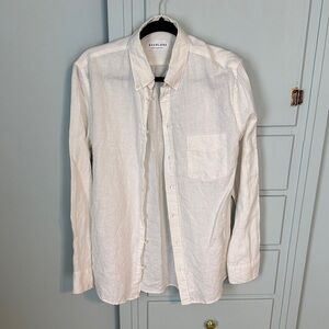 Everlane Men's Cream Linen Button Down Shirt